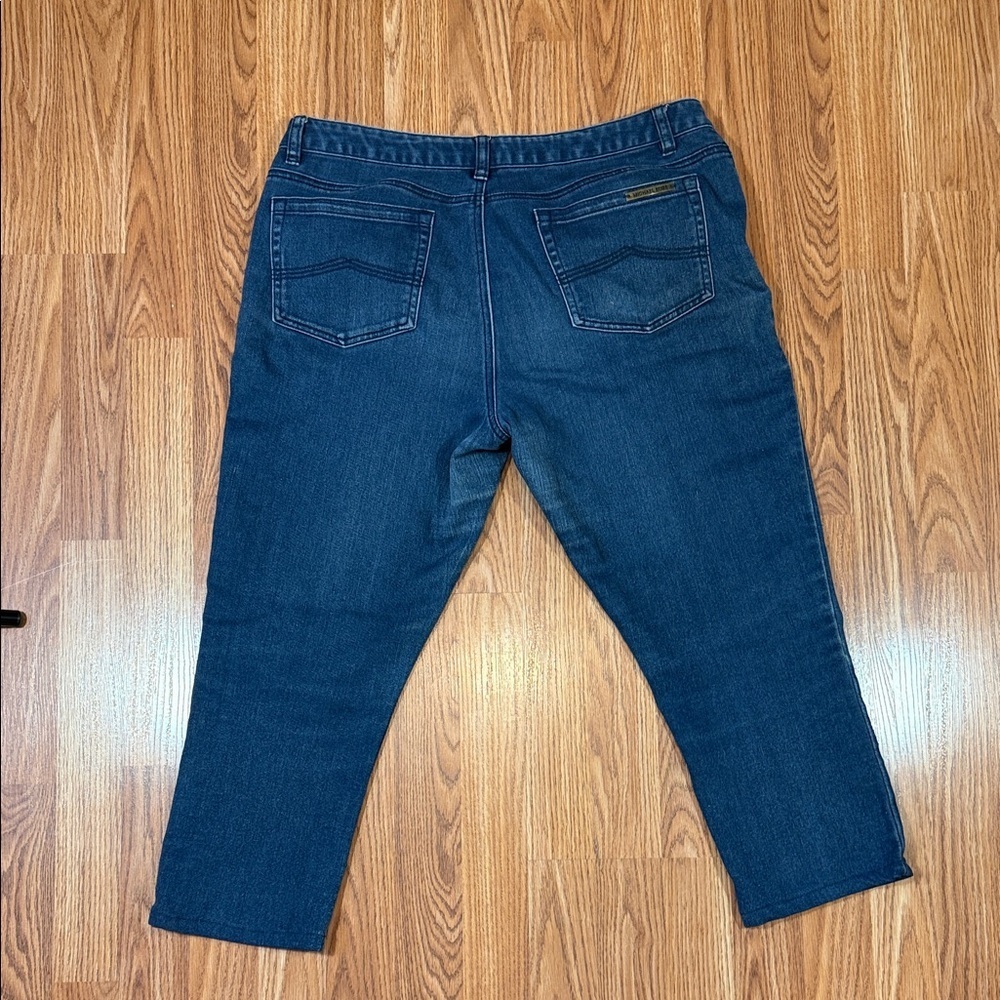 Michael Kors Indigo Relaxed Women Spring Crop Fit Jeans - Picture 6 of 13